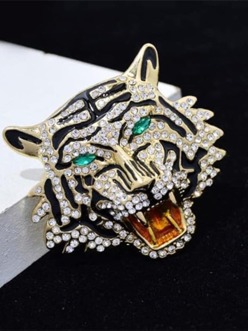 Rhinestone Roaring Tiger 🐅 Brooch